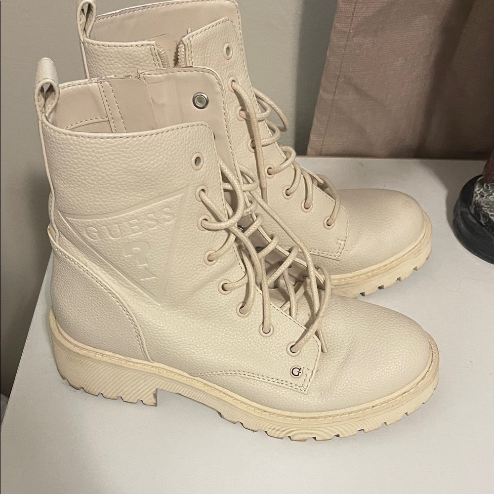 Guess Women's Beige Combat Boots